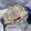 AP Orologio moderno Orologio alla moda Royal Oak Series 26022OR Indietro Diamante Full Sky Star Materiale oro rosa 18 carati Orologio meccanico automatico da uomo 39 mm