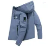 Jaquetas masculinas com capuz jaqueta 2024 primavera e outono marca trench coat moda casual zíper fino