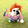 Setler Cadılar Bayramı Ölümcül Bebek Köpek Cat Pet Kostüm Ayarlanabilir Giysiler Köpek Komik Parti Cosplay Kostüm Sevimli Korkunç