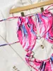 Damen Bademode 2024 Ring Badeanzug Frauen Sexy Tie Dye Einteilige Badeanzüge Badeanzug Beachwear Trikini
