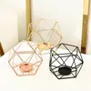 Świece nowoczesne geometryczne kształt świecznika kutego żelaza uchwyt domowy minimalistyczne ozdoby sztuki