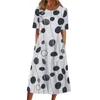 Casual Dresses Soft Fabric Dress Floral Print A-line Midi With Pockets For Women Breathable Summer O Neck Comfort