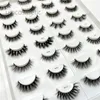 16 Typer False Lashes 3D Mink False Eyelashes Dramatiska långa wispies fluffiga ögonfransar full remsor Lissar Förlängningsverktyg