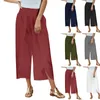 Damenhose, lässig, einfarbig, Palazzo, Damen, hohe Taille, geteilt, locker, Yoga, Sporthose, Lounge, Sommer, abgeschnitten, Strand, Spodnie