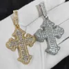 Collana con ciondolo da uomo con gioielli personalizzati con zirconi incrociati Hip Hop