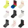 Men's Socks 5pairs/lots Men Dot Letter Printing Sports Breathable Casual Skateboard Fashion Hip-hop Personality Street Style