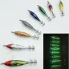 5-20pcs Creacons en bois 5,5 g horizontal laser Luminal flottant Egi Lure Squid Jigging Crevettes Octopus Pêche de pêche des seiches 240407