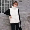 Gilet da donna 2024 Autunno Inverno Giù Gilet di cotone Coreano Allentato della ragazza Versatile Cappotto con colletto alla coreana Tempo libero all'aperto Nero