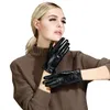 Winter Genuine Leather Women Gloves Touch Screen Sheepskin Thermal Linning Black Warm Mitten Full Finger Driving Hand Gloves2289