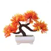 Dekorativa blommor konstgjorda växter tall bonsai liten trädkruka falska krukprydnader för heminredning El Garden Decor