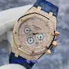 AP Orologio moderno Orologio alla moda Royal Oak Series 26022OR Indietro Diamante Full Sky Star Materiale oro rosa 18 carati Orologio meccanico automatico da uomo 39 mm