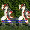 Mascot Costumes Grey Long Fur Furry Husky Dog Fox Wolf Fursuit Mascot Costume Adult Character Suit Keep as Souvenir Conference Photo Zx3021