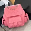 Mochila com padrão de diamante de caviar de couro macio de grande capacidade Bolsas de luxo da moda de alta qualidade Bolsa pequena mochila para mulheres Mochila para mulheres Bolsa de ombro