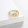 Массивное кольцо со звездой и кристаллом для женщин, винтажные модные кольца из желтого золота 14 карат с цирконием, кольца на палец, аксессуары в стиле панк, ретро ювелирные изделия