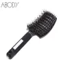 Antistatic Curved Vent Hairbrush Professional Canine Tooth Rows Tine Comb Brush Hair Massage Comb Hairdressing Styling Tools2529801