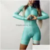 Gymkleding Zomer Korte mouw Jumpsuit Fietsen Racefiets Bergtriatlon Buitensporten Dames039S Ademend en sneldrogend Gym C Dhsy9