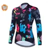 Racing Jackets Winter Salexo Long Sleeve Cycling Jersey Women Thermal Fleece Top MTB Bike Clothing Wear Bicycle Clothes Maillot Ropa