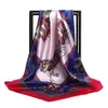 Halsdukar för kvinnor trycker Twil Hair Neck Square Silk Scarf Office Ladies Shawl Bandana 90x90cm Muslim Hijab Handkakor Korean263T