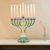 Czarna gwiazda Menorah David Candelabra Candle Świeczca posiadacz ręcznie ułożony dom do dekoracji festiwalowy Festiwal Candleholder Prezenty 240301