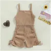 Rompers babykläder för tjej sommar barnkläder jumpsuits saker saker saker ärmlös romer outwear barn kostym 230525 dro dhtqs