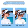Sombreros de sol de verano para mujeres Protección femenina Vacaciones Playa Cap Sombrero de cubo al aire libre Retráctil Ala larga Tapa vacía 240309