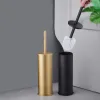 Borstar Luxury Gold Black Aluminium Toalett Borstehållare Set Badrum Rengöring Brush Hushållsgolv Rengöring Badrumstillbehör