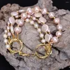 Bracciale con perle viola rosa culturali naturali multi-forma Strand GG