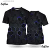 Homens camisetas 3D Impresso 3D Mens T-shirt Verão Manta Impresso Pulôver Para Homens O-pescoço Casual Curto Slve Ts Masculino Solto Moda Strtwear Y240314