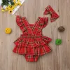 Ensembles de vêtements Né Bébé Fille Vêtements À Volants Robe De Soirée À Carreaux Body Bandeau Tenue Ensemble Taille 0-24M