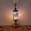 Table Lamps Moroccan Atmosphere Glass Desk Lamp Key Switch Turkish Bedroom Decorative Led Lighting