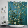 Cortinas pintura a óleo cortina de chuveiro van gogh decoração do banheiro meninas tigre padrão à prova dwaterproof água poliéster pano decoração para casa cortina com ganchos