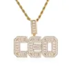 T-shaped Zircon Hip Hop Jewelry Letter Customized DIY Splice Personalized Pendant Necklace