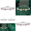 Chaîne Designer Colorf Mosan Femmes Haute Qualité Jaune Rose Fl Diamant Forme D'oeuf Bracelet Bijoux Cadeau Léger En Gros Drop Livraison Dhdr0