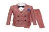 Nova moda meninos ternos flor crianças fino blazer jaqueta colete calças 3 pçs conjunto de roupas crianças festa casamento desempenho costume5889134