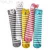 Kids Socks Children Knee High Socks Baby Kids Cartoon Animal Long Cotton Socks for Girls Boys Toddler School Striped Child Trendy 2-12 Yeas YQ240314