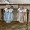 Robes d'été pour filles, vêtements pour enfants, bébé sœur, Patch en dentelle, col de poupée, sans manches, une pièce ou en coton, robe Simple, 2024