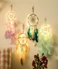 4 kleuren Dream Catcher Net ins LED Lichtslinger DIY Indiase Stijl Windgong met glans Licht Feest Bruiloft Thuis Kamer Decoratie2048144