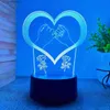 Bordslampor 1pc Valentines Day Special 3D Night Light - USB Creative Table Lamp - Black Touch Colorful Lamp