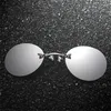 Sonnenbrille 1/2PCS Mode Clip auf Nase Männer Gläser 2024 Vintage Mini Runde Sonne Matrix Randlos