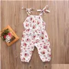 Macacões atacado nascido infantil bebê menina floral impressão romper sem mangas macacão outfits sunsuit criança verão roupas 230525 gota de dhu7r