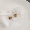 Studörhängen Fashion Temperament Zircon Ear Jewelry Ball Beads Girls Women Korean Style Flower Studs