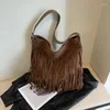 Torby wieczorowe bohemian fringe fringe pu skórzana damska torba crossbody torba vintage damskie torebki torebki