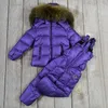 Ensembles de vêtements enfants hiver doudoune fille manteau pantalon bébé garçon vêtements grande fourrure Jaqueta Infantil Menina Parka enfants Snowsuit