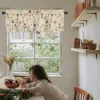 Curtains Retro Floral Wildflowers Kitchen Window Curtains Home Decoration Short Curtain for Living Room Bedroom Small Drapes Cortinas