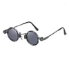 Sunglasses 2024 European And N Retro Steampunk Men's Small Frame Personality Hip-hop Round Ladies