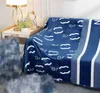Blankets Luxury designer blue blanket white letter warm blanket comfortable blanket room decoration blanket 150X200cm with Gift Box 240314