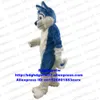 Maskot Kostümleri Mavi Uzun Kürk Kürklü Kurt Fox Husky Köpek Fursuit Maskot Kostümü Yetişkin Karikatür Karakter Açılış Seans Yıllık Toplantısı ZX129
