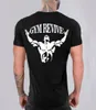 Muscle T-shirts hommes été Fitness beauté saine course à manches courtes séchage rapide imprimé t-shirt élastique haut respirant Tee8274339