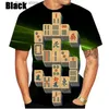 Men's T-Shirts Funny Chinese Mahjong Graphic T Shirt for Men Clothing Fashion Strtwear Short Slve Casual Round Neck T-shirt Unisex Tops T Y240321