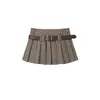 Skirts Invisible Open Crotch Outdoor Sex Women's Pleated Korean Vintage Mini Plaid Skirt Pants High Waist Skorts Night Club